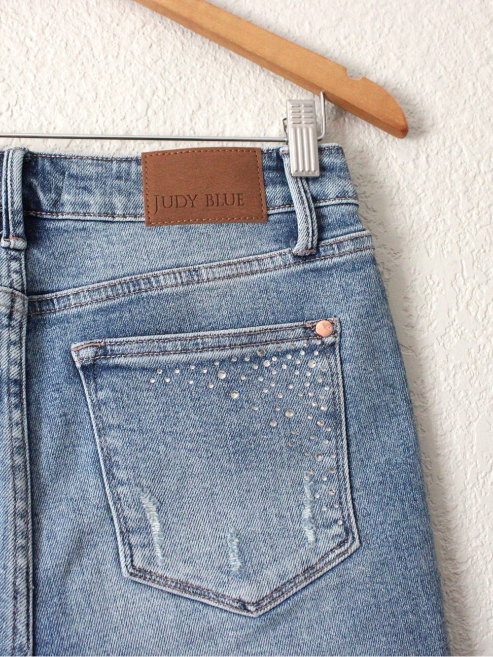 Judy Blue Rhinestone High Rise Shorts - Picture 5 of 6